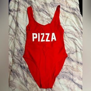 WORN ONCE One Piece “Pizza” Red Bathing Suit